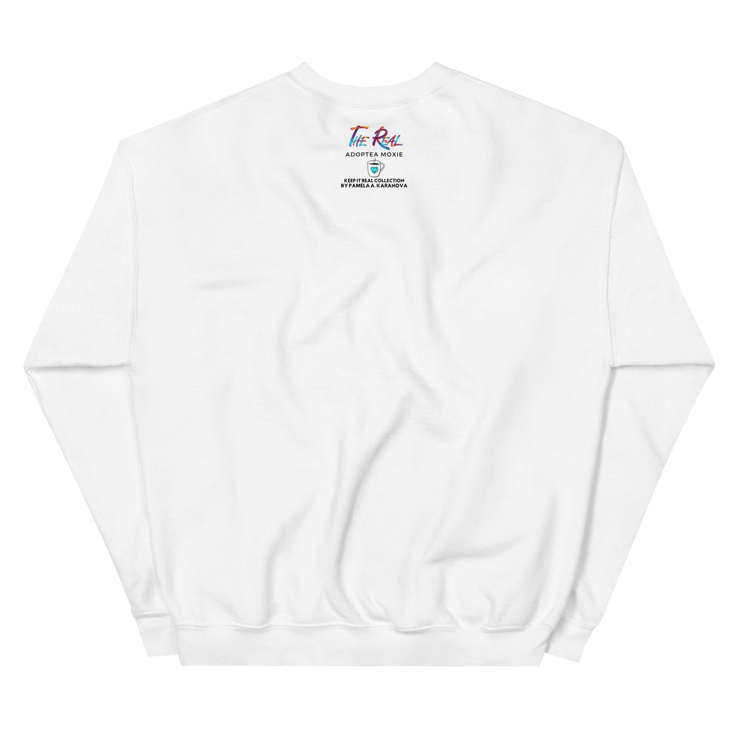 Love Isn't Enough Keep It Real Lavish Cardinal Red and Caribbean Teal Unisex Sweatshirt