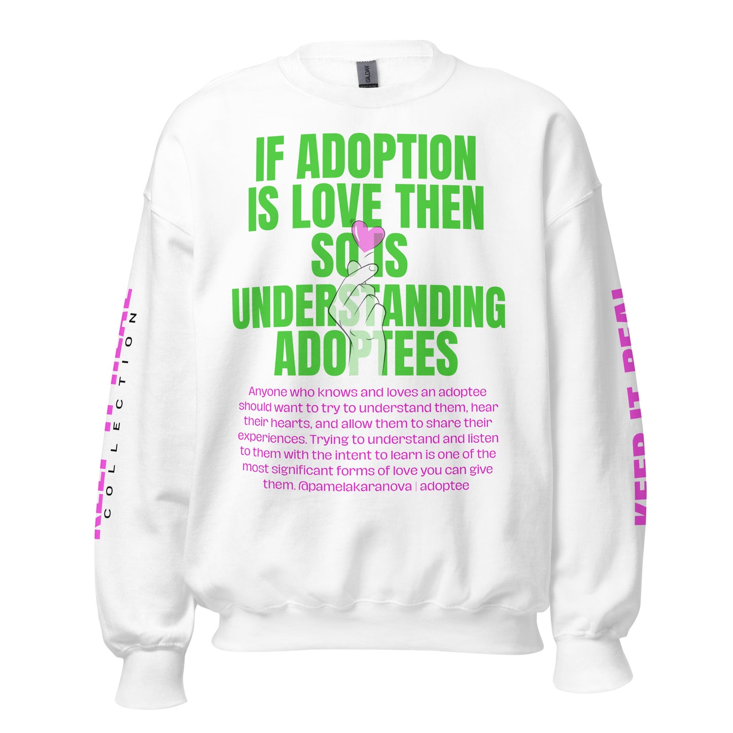 Understanding is Love Keep It Real Lavish Flamingo Pink and Slime Green Unisex Sweatshirt